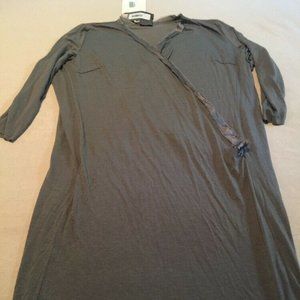 NWT Jersey Gray Bamboo Cashmere Silk  Wrap Tunic